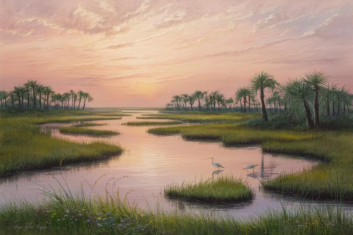 Tranquil-Sunrise-Over-Lowcountry-Marsh-Serene-South-Carolina-Landscape