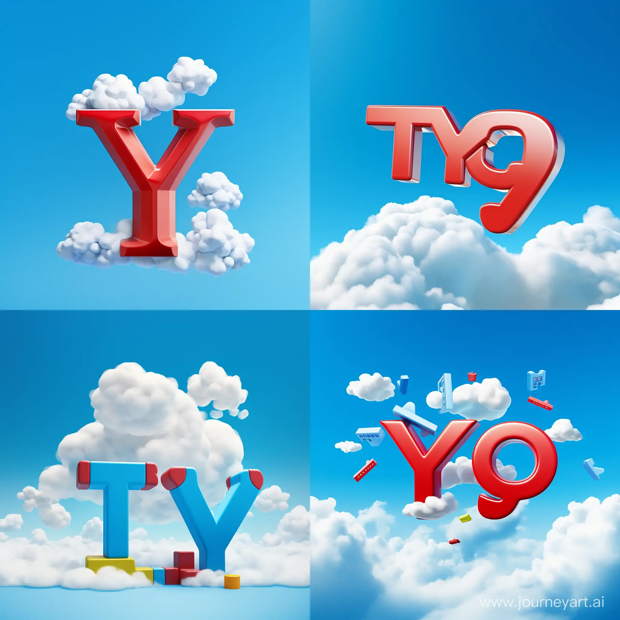 A 4K ultra realistic logo for a business called TOYAGO. Each letter of the name is made of a different LEGO character, with their own color and personality. The characters are arranged in a way that they form the word TOYAGO, while also interacting with each other. The background is a bright blue sky with some clouds. The logo has a playful and cheerful vibe.  Parameters:  - resolution: 3840 x 2160 - style: realistic - quality: high - diversity: low - coherence: high - seed: 42