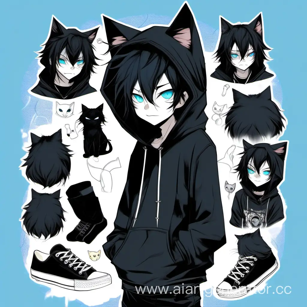 Teenage-Cat-Boy-in-Stylish-Black-Attire