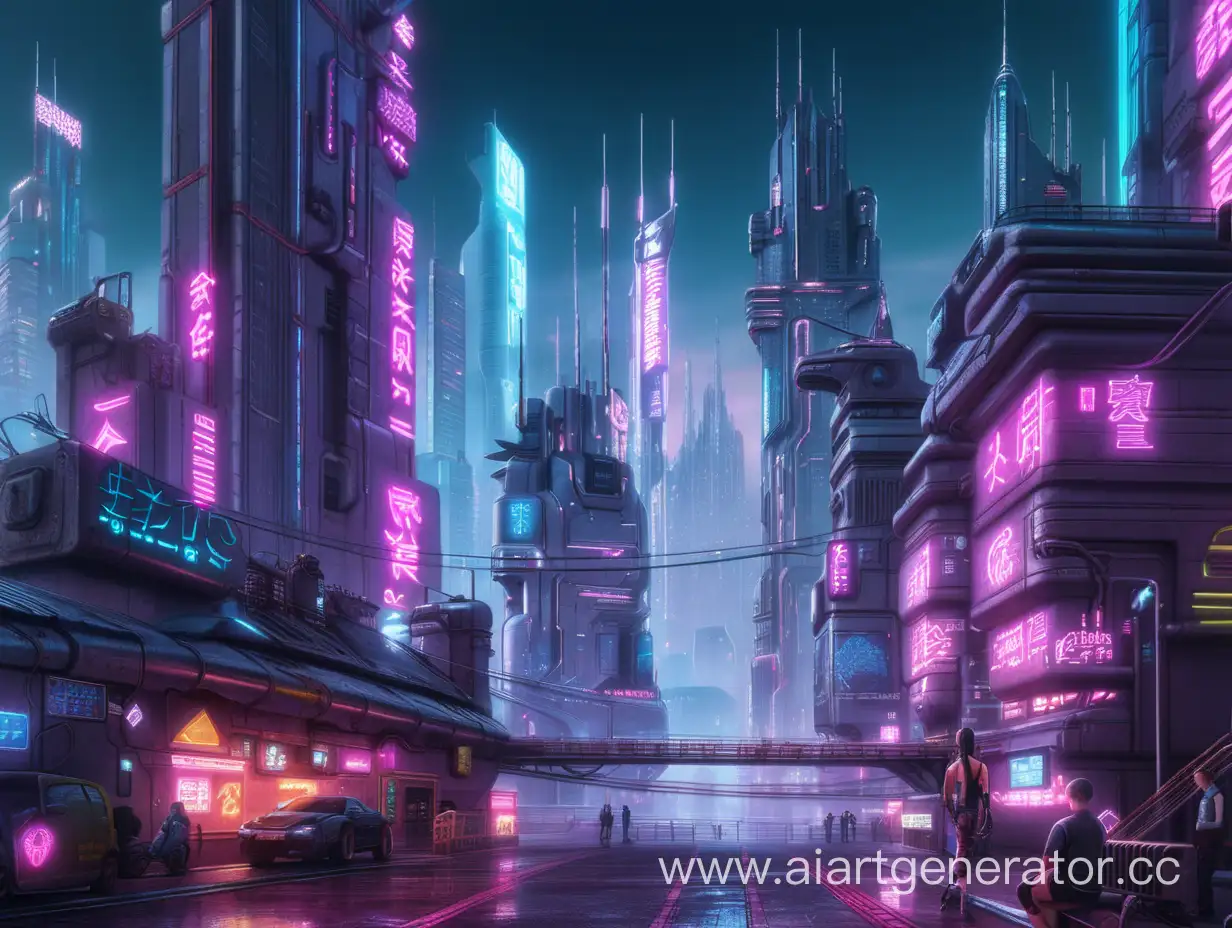 Futuristic-Cyberpunk-Cityscape-with-Neon-Lights-and-Skyscrapers