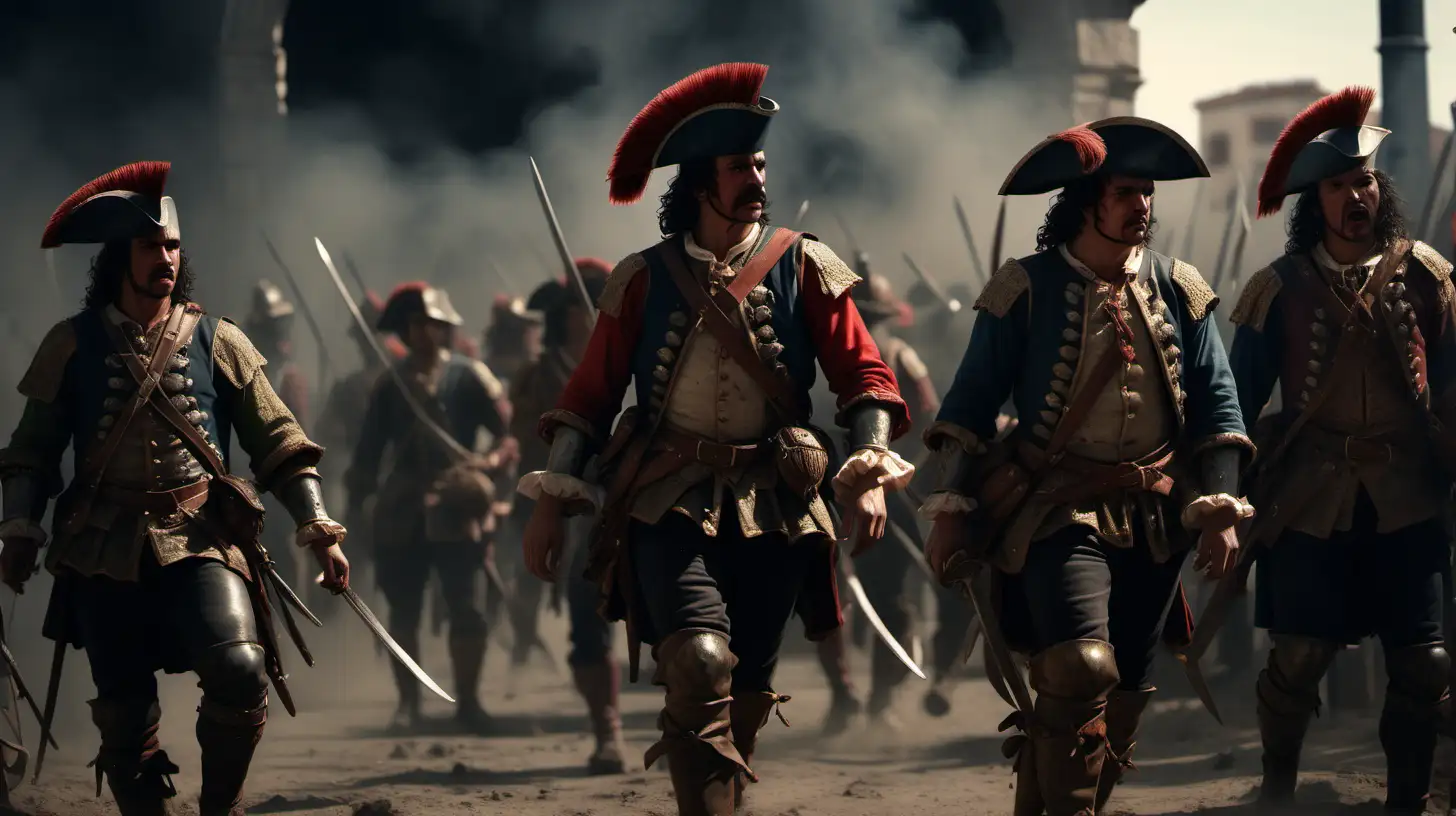 Gritty Realism 18th Century Spanish Warriors in Cinematic Splendor