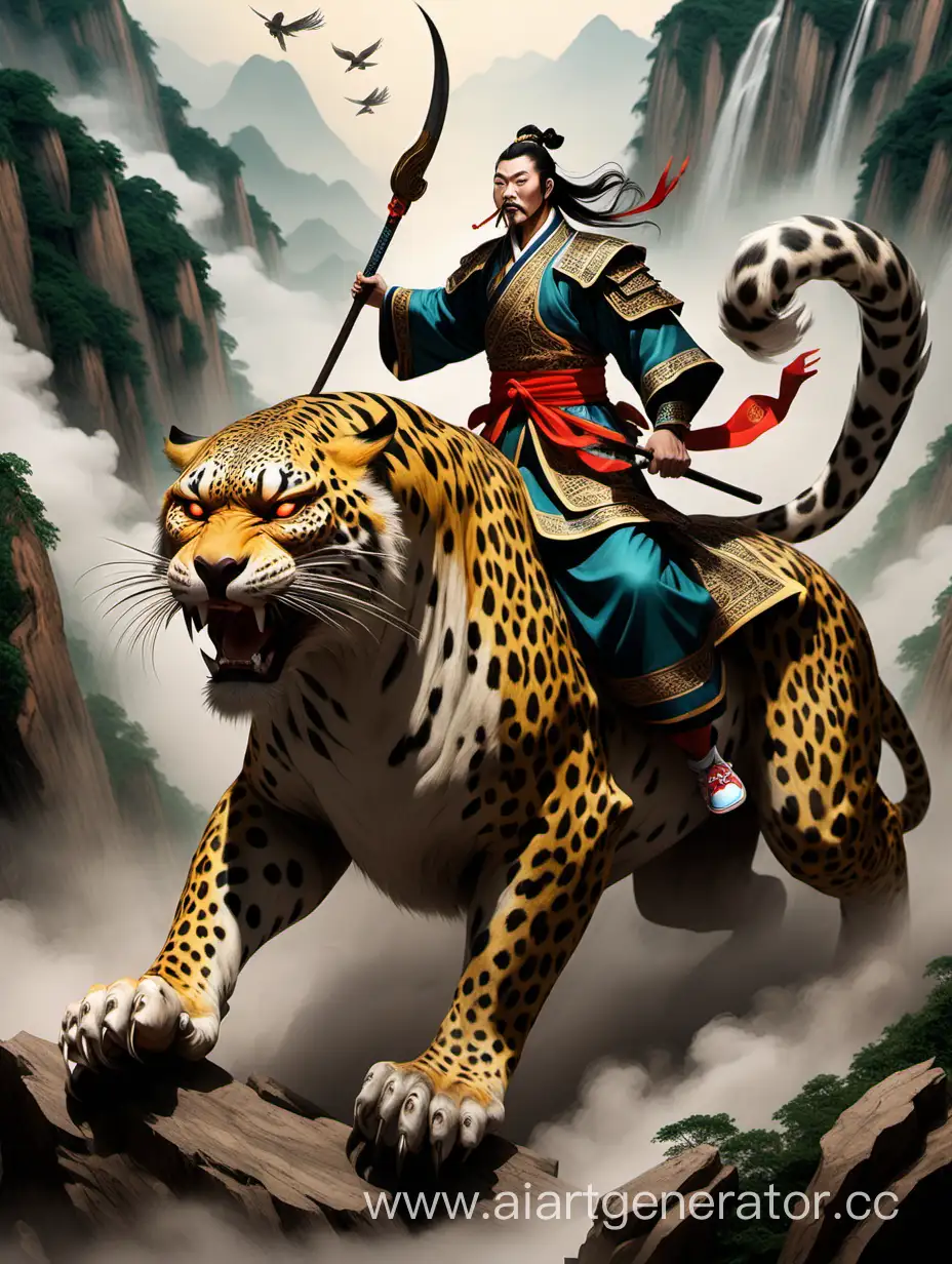 Zhang Fei is eight feet long, with a leopard's head and eyes, a swallow tiger's beard, and a voice like a giant thunder. Standing in Dangyang long ban slope before a loud roar, scare away Cao Jun thousands of horses