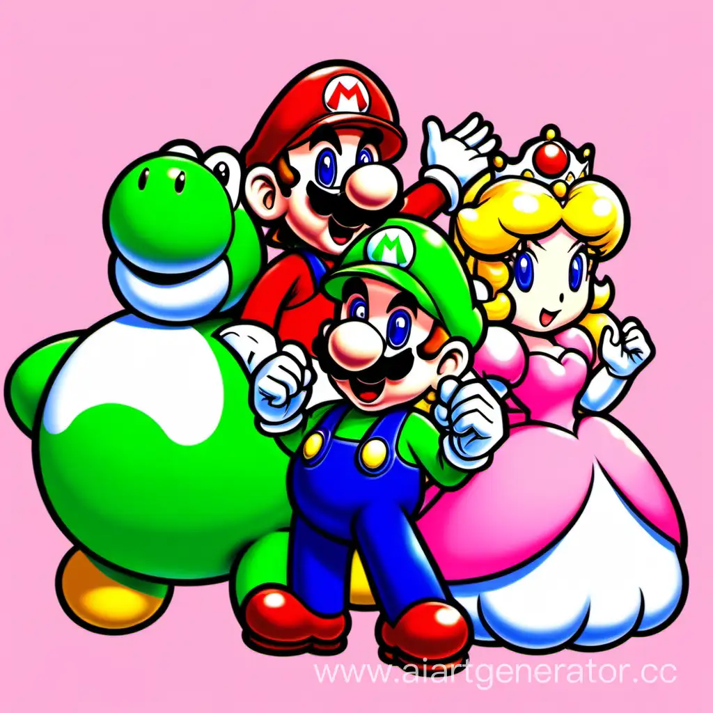 Mario, Luigi, Princess Peach, Yoshi
