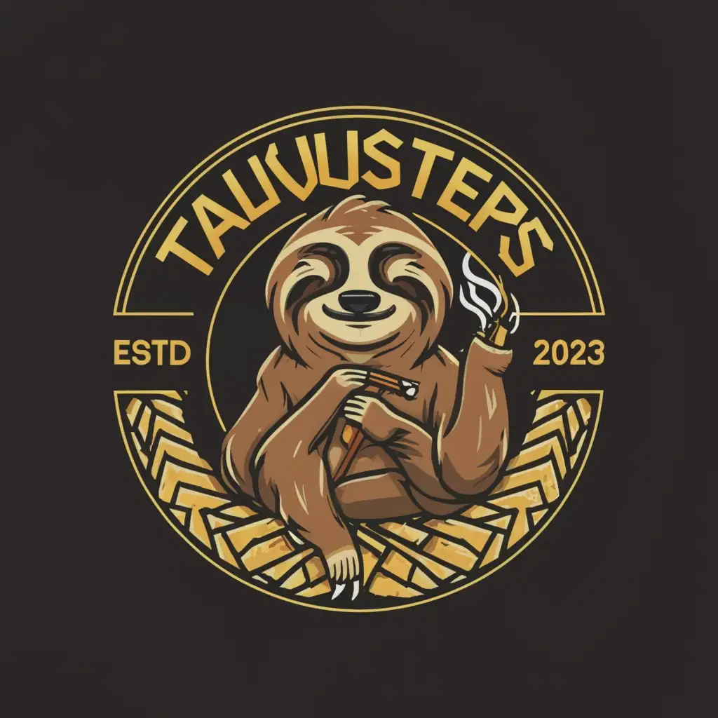 LOGO-Design-for-TaunusTerps-Stoned-Sloth-Smoking-on-Clear-Background