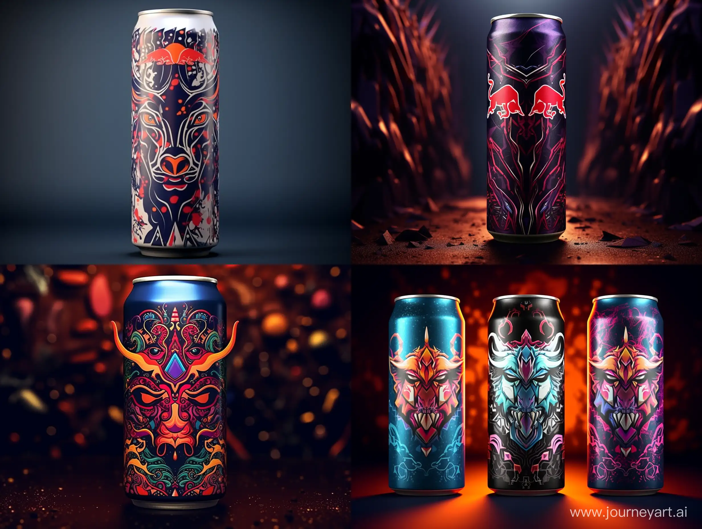an energy drink that has vitamins in it that is beneficial to gain focus and concentration. a cool design with lots of colors. Looks a little like red bull. 