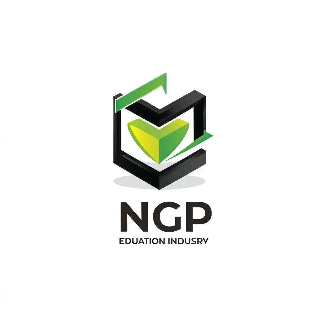 logo, The only side of the square. The heart should resemble glossy convex plastic, with the text "NGP", typography, be used in Education industry
