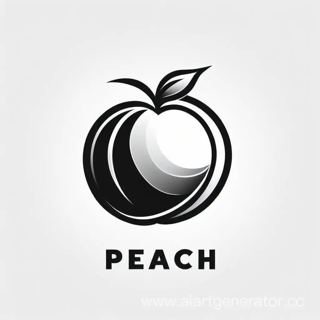 Modern-Abstract-Peach-Logo-in-Strict-Black-and-White
