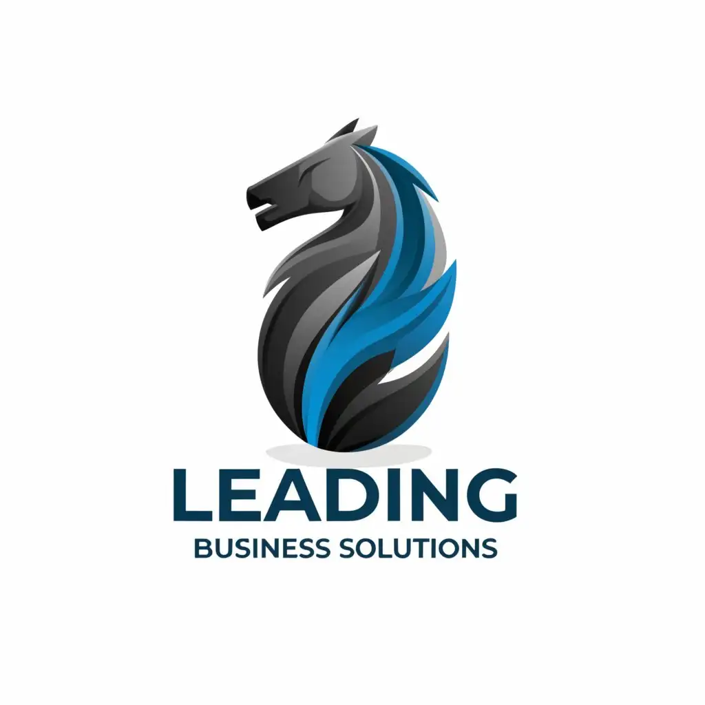 a logo design,with the text "Leading Business Solutions", main symbol:Develop a flat vector, illustrative-style abstract concept logo for 'Leading Business Solutions'. The design features an abstract illustration of a chess knight piece, representing strategic thinking and planning. The knight merges subtly with the initial 'L' of Leading. The color scheme includes Dark moderate cyan and Very light gray Very dark grayish blue for passion and energy. Color and Symbols: Dark moderate cyan and Very light gray Very dark grayish blue; abstract chess knight for strategic thinking.,complex,be used in Automotive industry,clear background