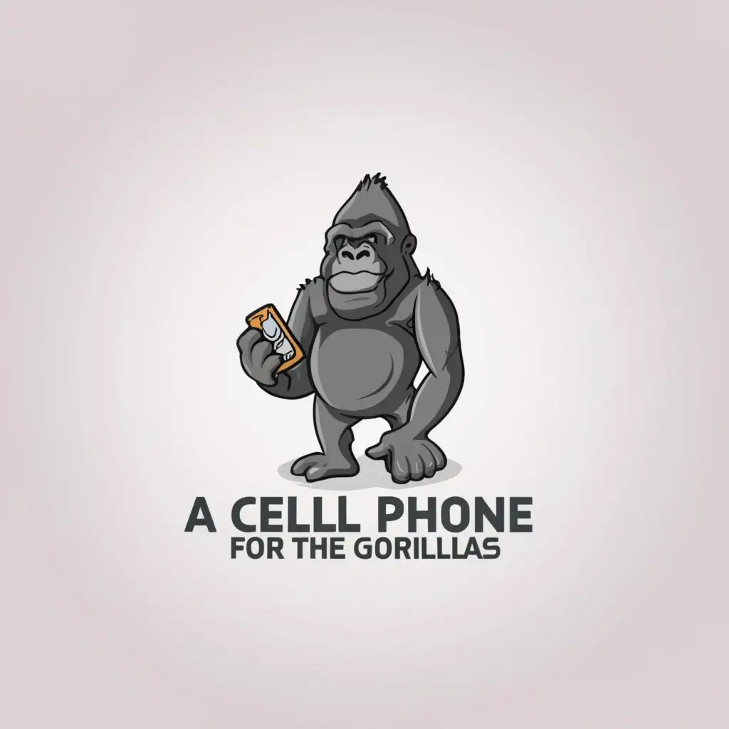 a logo design,with the text "A cell phone for the gorillas", main symbol:Gorilla,Moderate,clear background