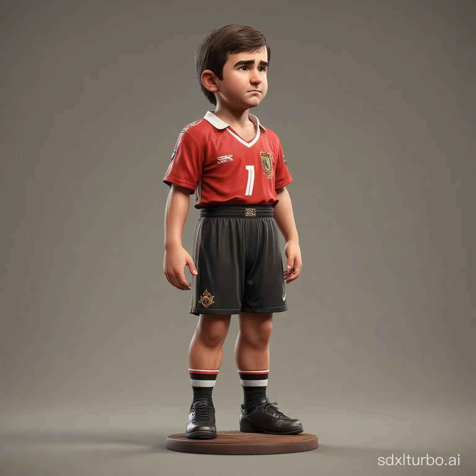 Little child cantona, game character, stands at full height