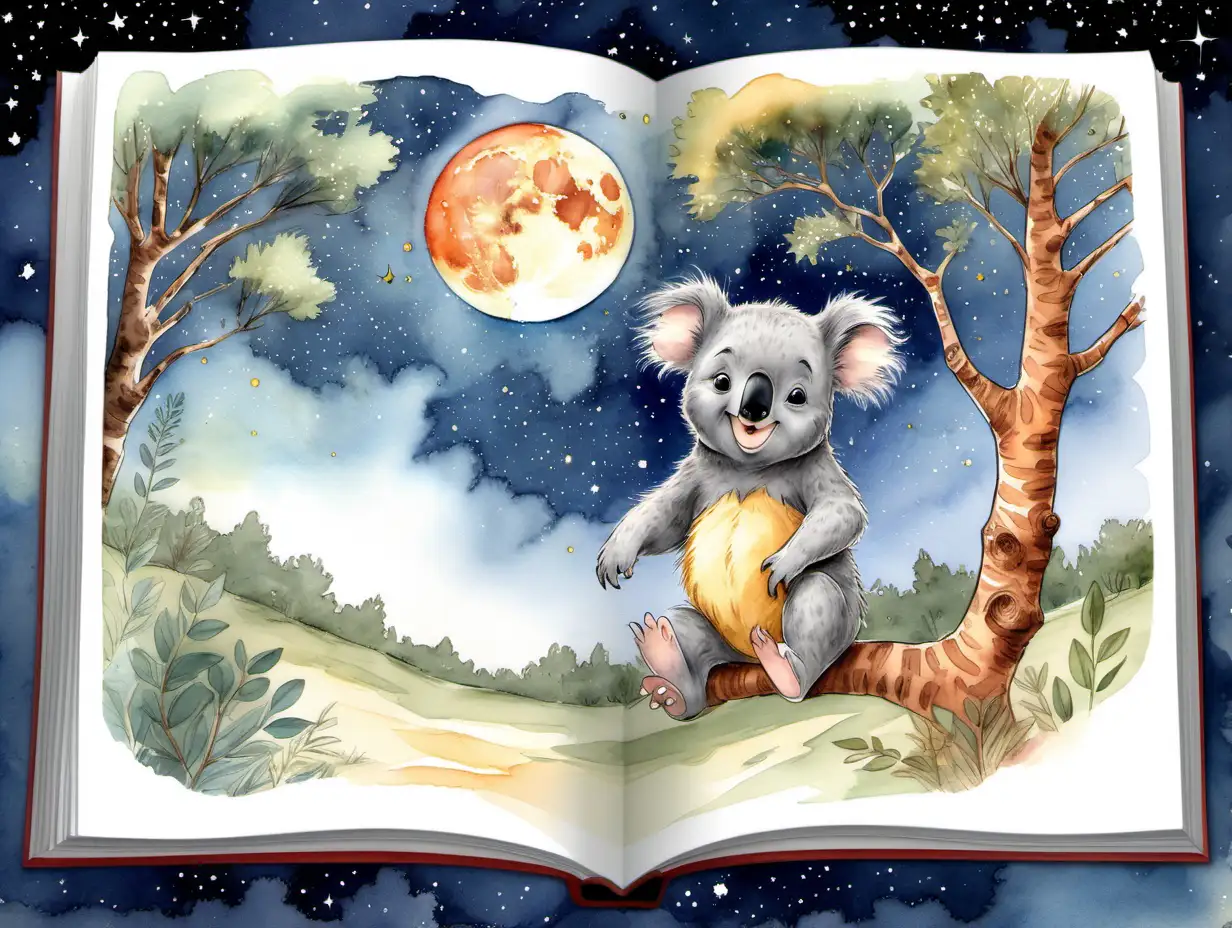 Magical Nighttime Adventure of Kipper the Koala in a Whimsical Gum Tree