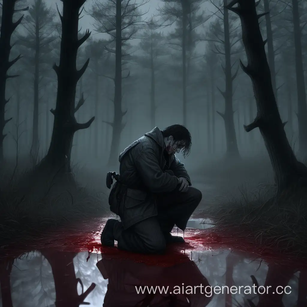 Mysterious-Figure-in-Dark-Forest-with-Blood-Puddle