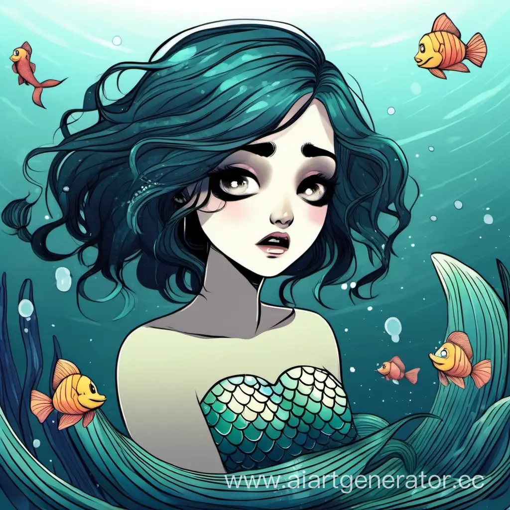 Melancholic-Mermaid-with-Short-Dark-Hair-Singing