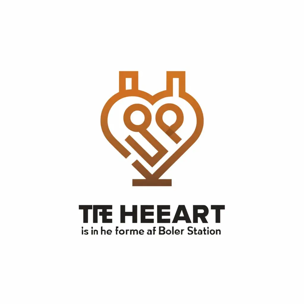 a logo design,with the text "The heart is in the form of a boiler station", main symbol:The heart is in the form of a boiler station,Moderate,clear background