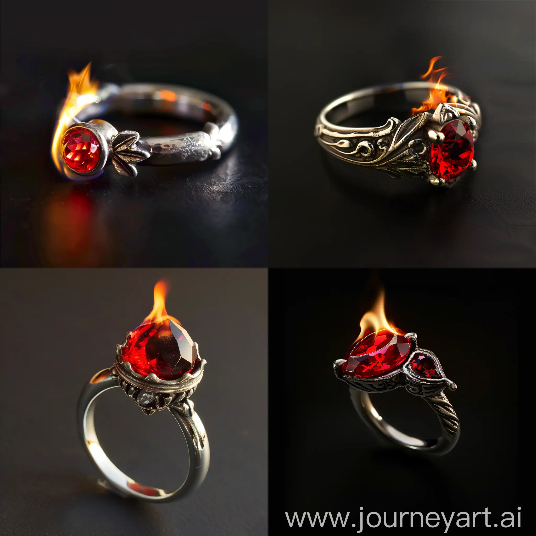 fire comes from a ring with a red stone