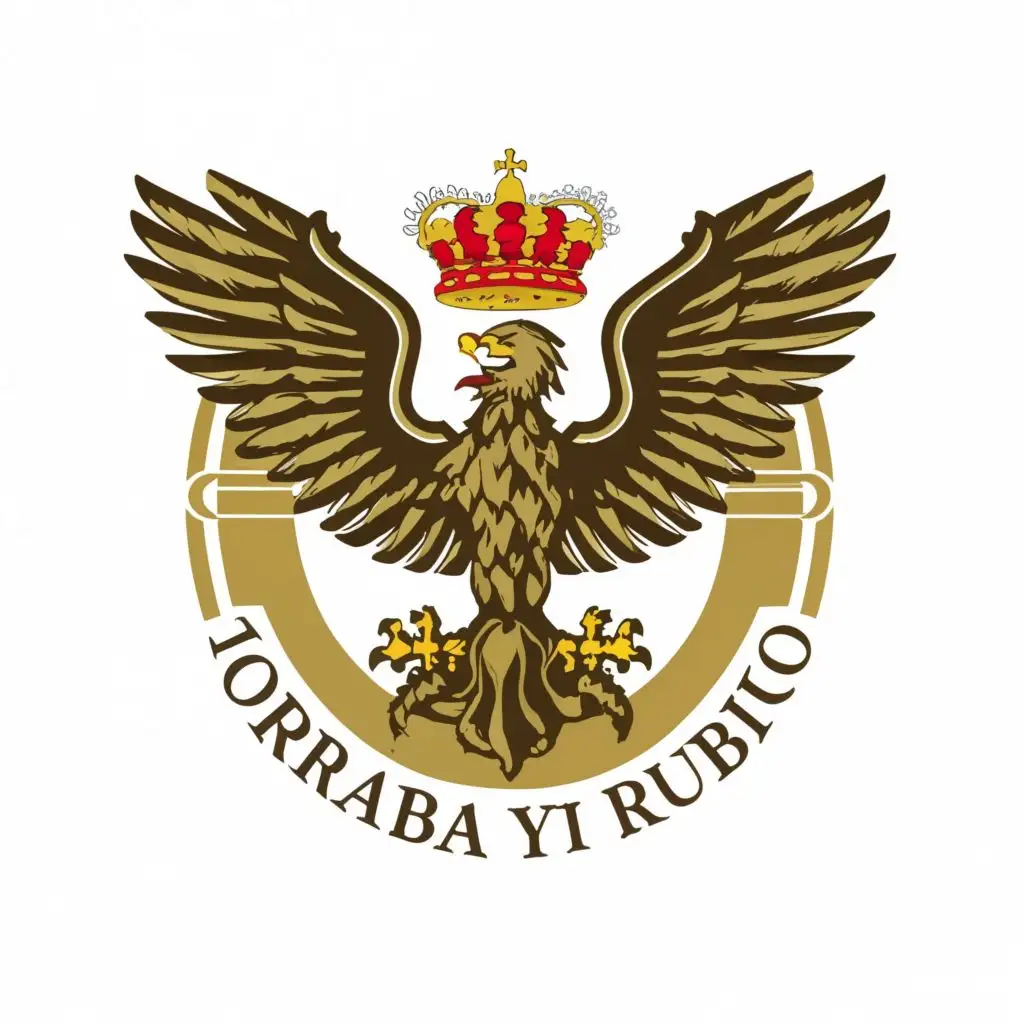 logo, Águila con distintivo español, with the text "Torralba y Rubio", typography, be used in Religious industry