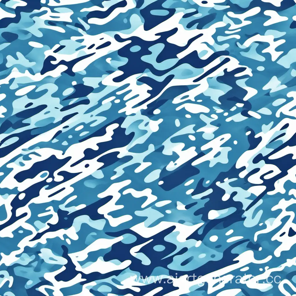 WATER blue white camouflage PATTERN
