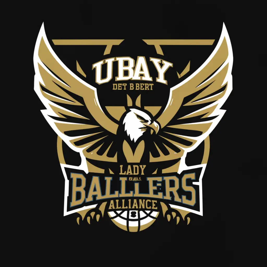 a logo design,with the text "UBAY LADY BALLERS ALLIANCE", main symbol:EAGLE,complex,clear background