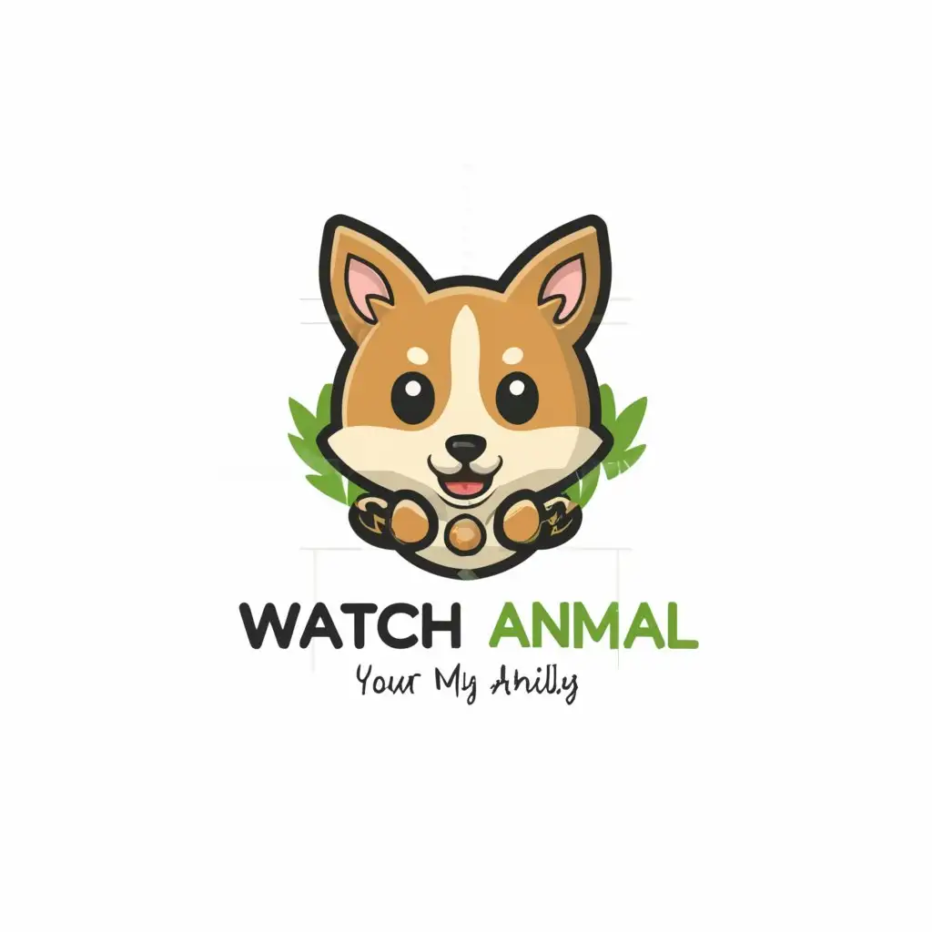 a logo design,with the text "Watch My Animal", main symbol:Cute dog or cat,Moderate,be used in Home Family industry,clear background