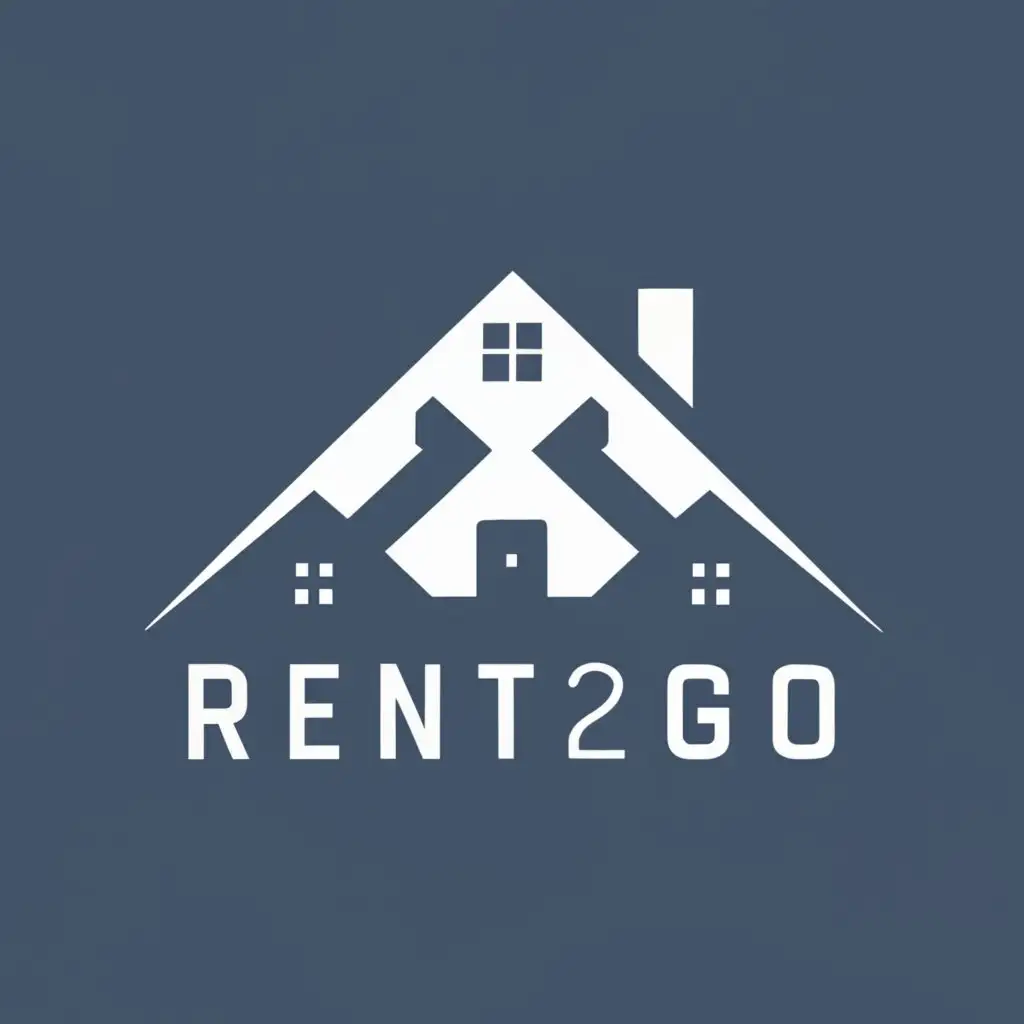 logo, House, with the text "RENT2GO", typography, be used in Real Estate industry