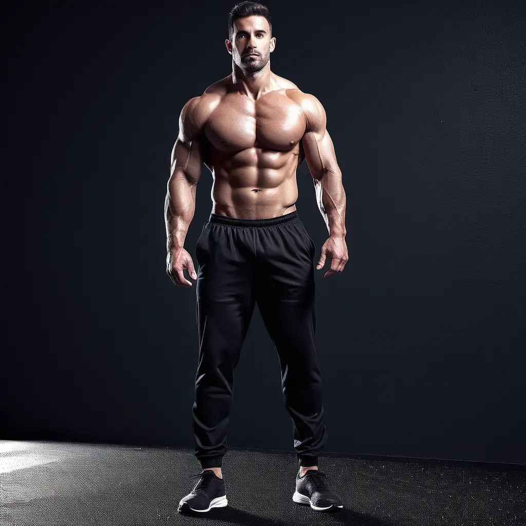 Energetic CrossFit Workout with Stylish Black Polyester Track Pants