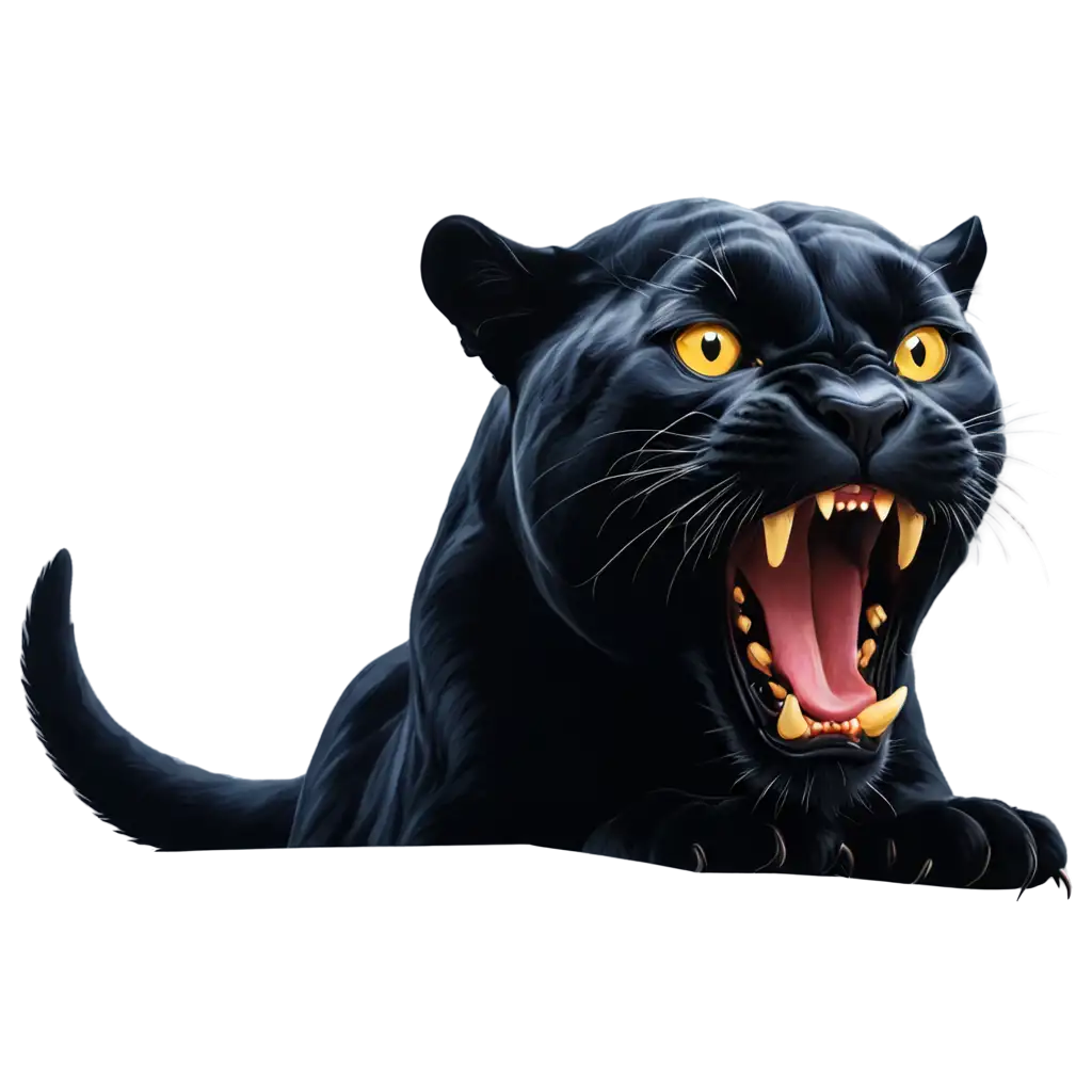 Fierce-Panther-with-Yellow-Eyes-PNG-Image-Captivating-Vector-Illustration