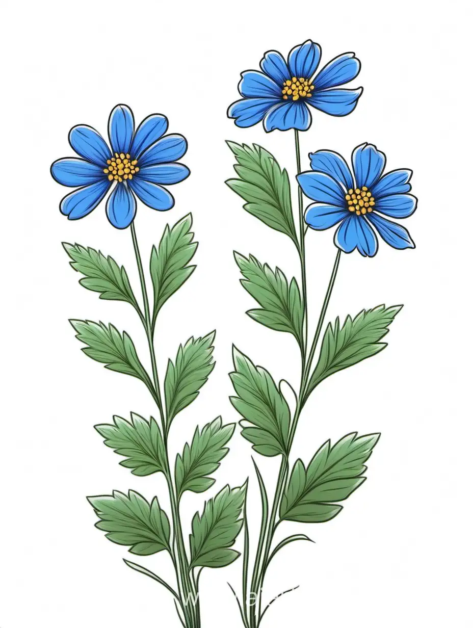 Elegant-Blue-Wildflower-Trio-Minimalist-Botanical-Line-Art-on-White-Background