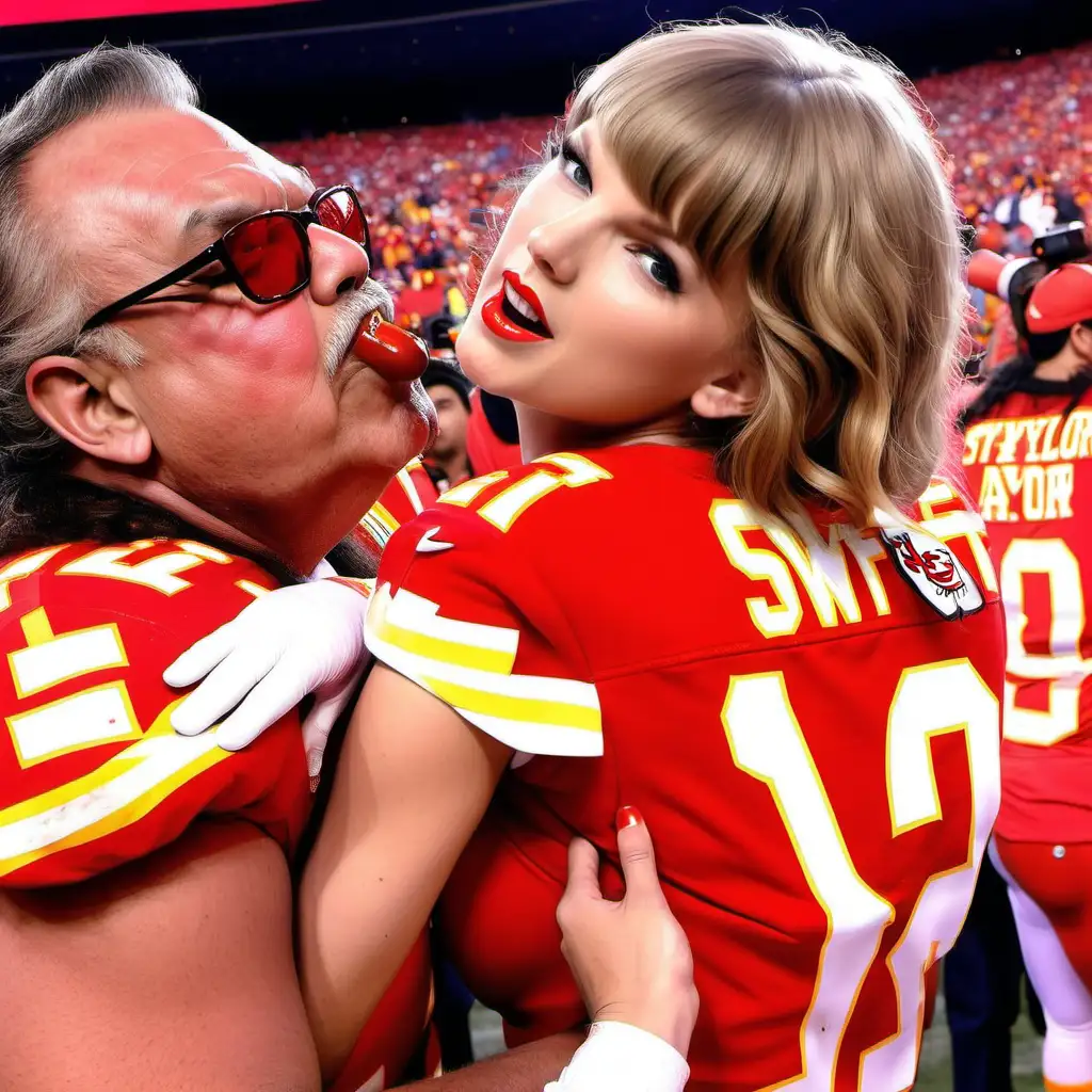 Taylor Swift Painting as the Chiefs and Sharing a Passionate Moment