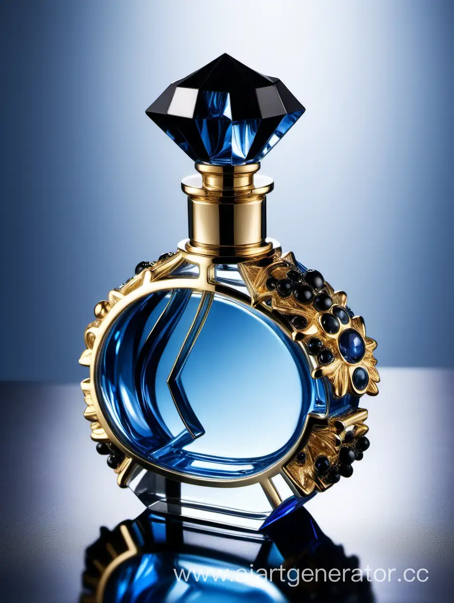 Elegant-Blue-Black-and-Gold-Transparent-Perfume-Bottle