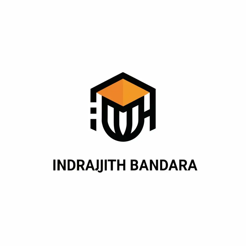 a logo design,with the text "Indrajith Bandara ", main symbol:academy,Minimalistic,be used in Education industry,clear background