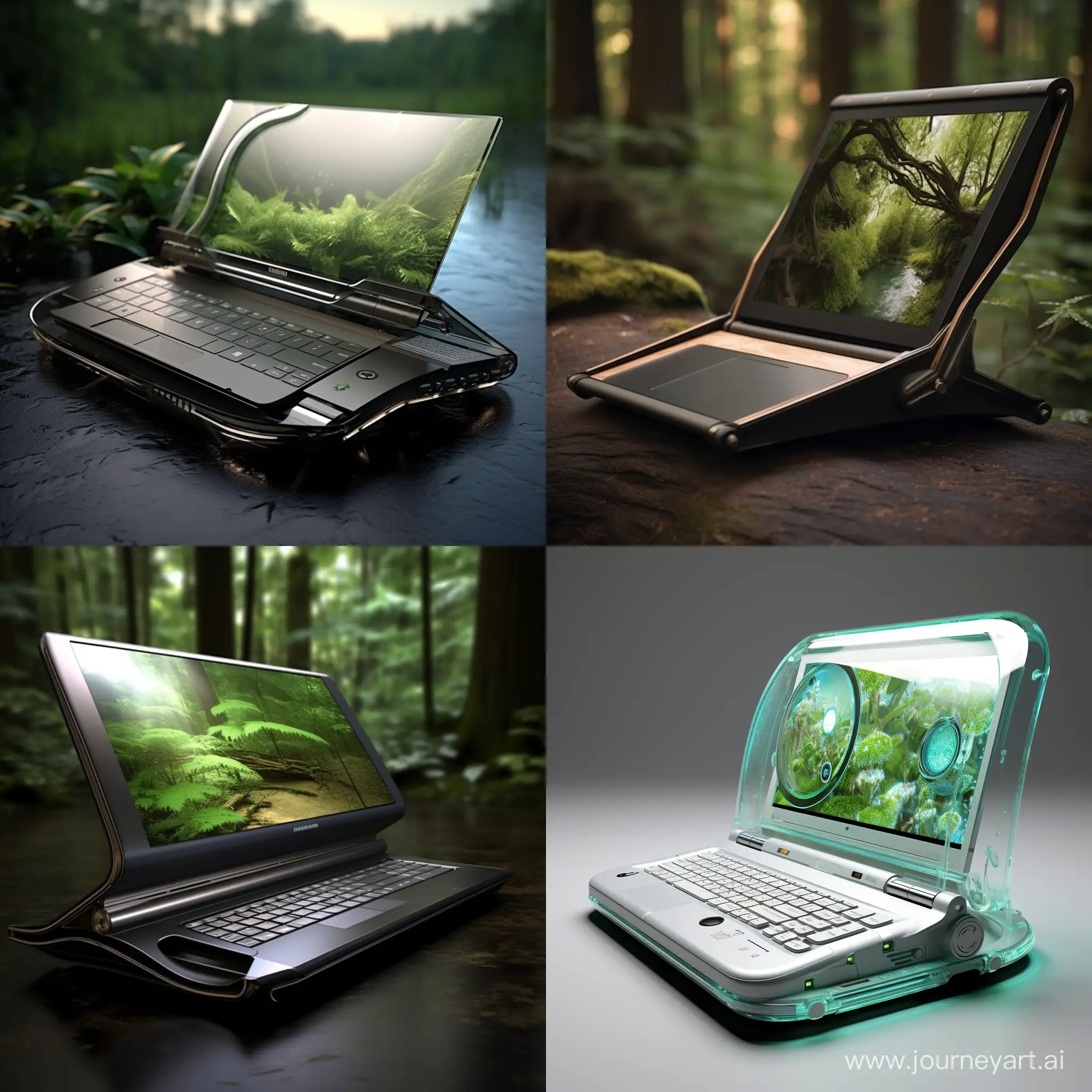Futuristic eco-friendly laptop