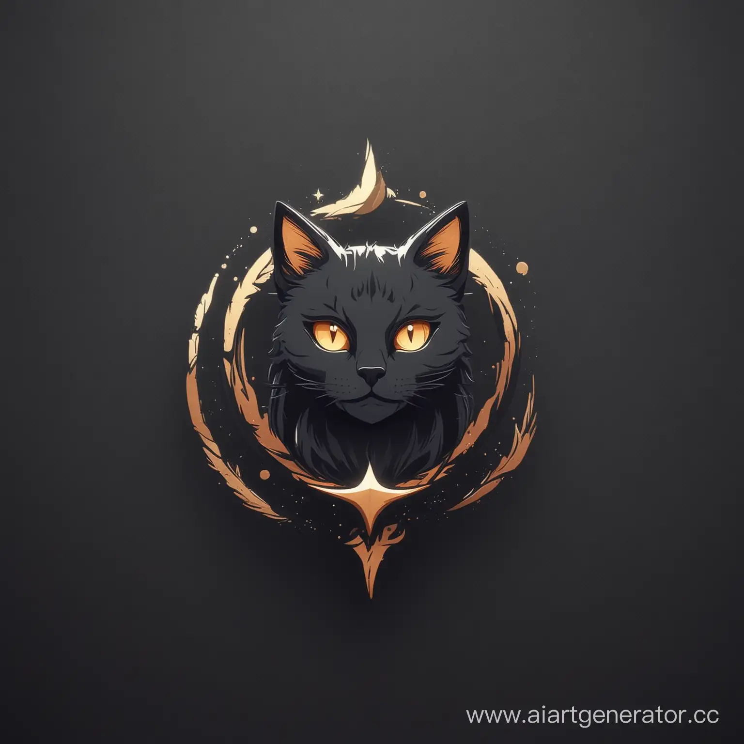 Minimalistic-Emblem-Fantasy-Cat-in-Enigmatic-Setting