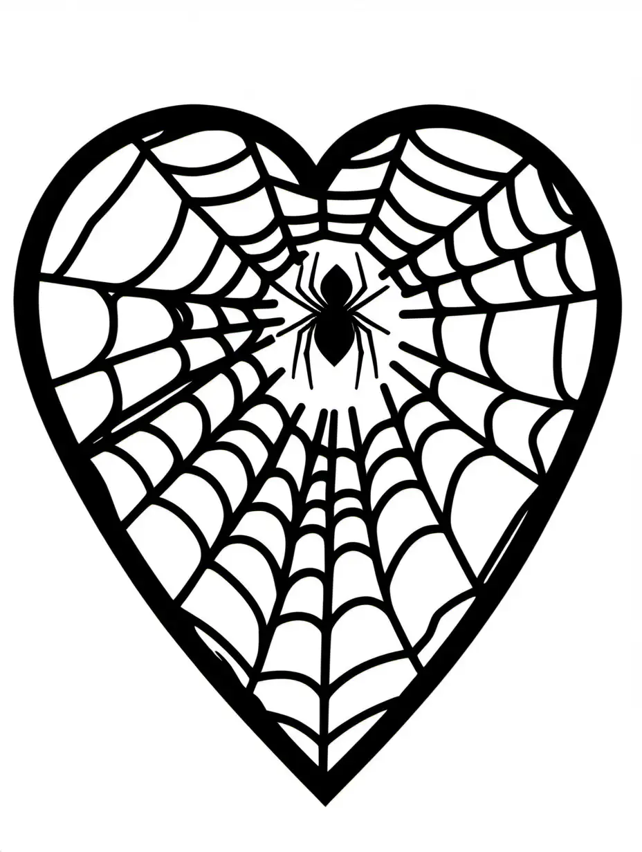 Spider web heart, clip art