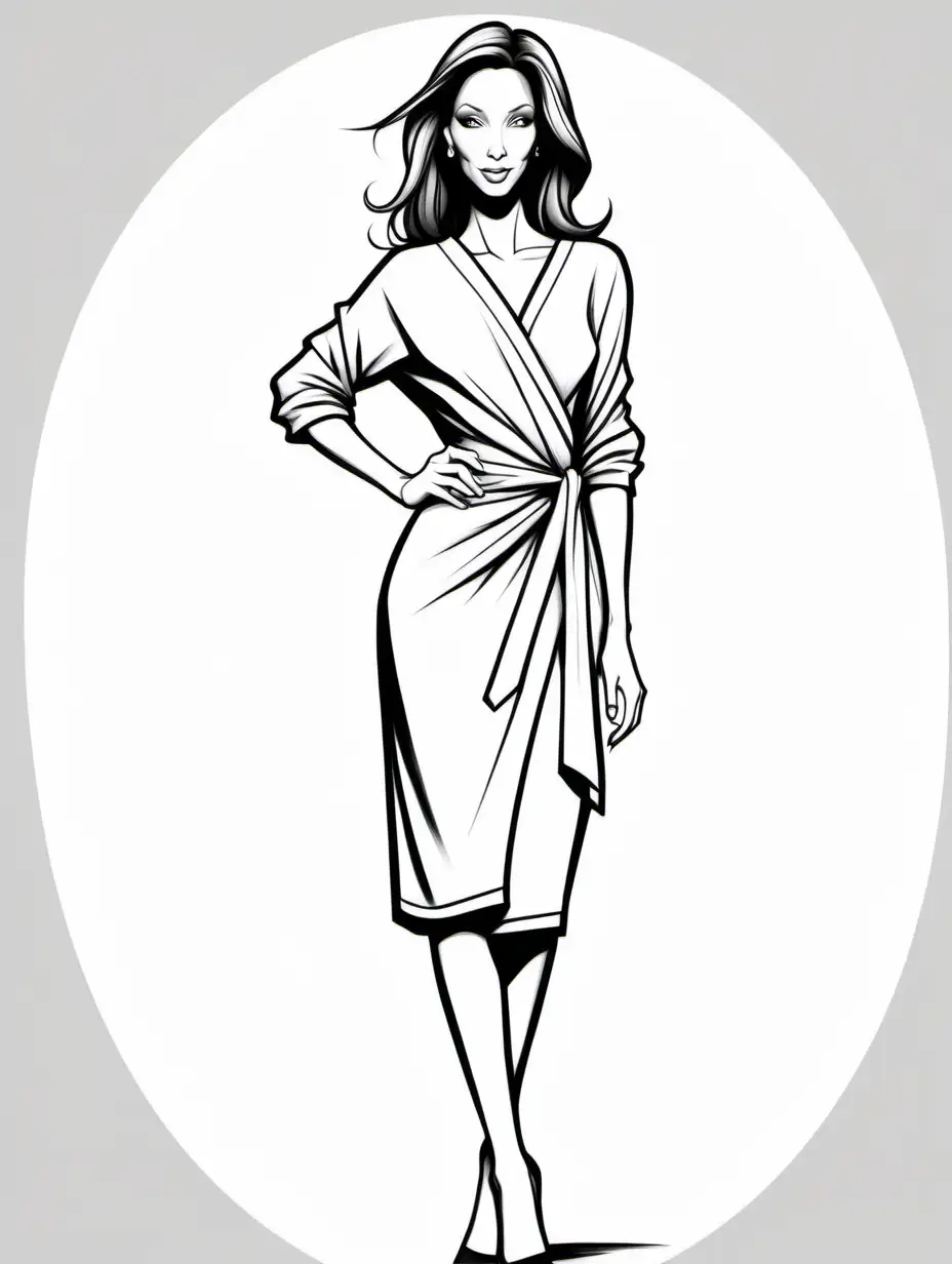 Cartoon Donna Karan Designer Dress Coloring Page