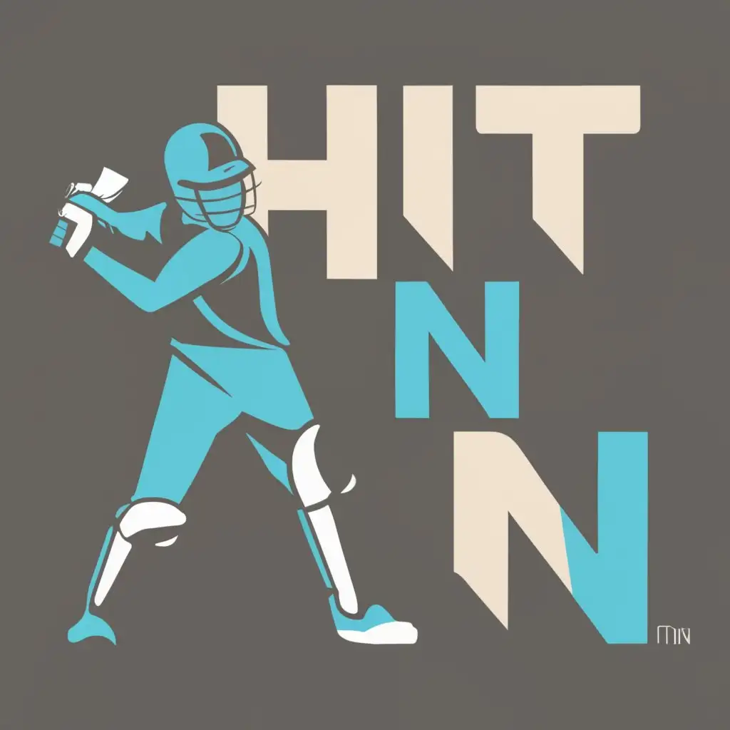 logo, cricket, with the text "Hit N Run", typography, be used in Sports Fitness industry