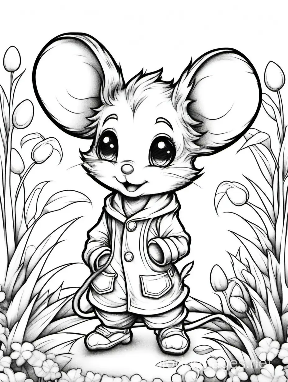 pencil sketch ,cute chibi little mouse, elegant , extremely detailed masterpiece, crisp quality, line art , field background, black and white, line art, white background, Simplicity, Ample White Space. The background is plain white to make it easy to color within the lines. The outlines of all the subjects are easy to distinguish, making it simple to color without too much difficulty, Coloring Page, black and white, line art, white background, Simplicity, Ample White Space. The background of the coloring page is plain white to make it easy for young children to color within the lines. The outlines of all the subjects are easy to distinguish, making it simple for kids to color without too much difficulty
