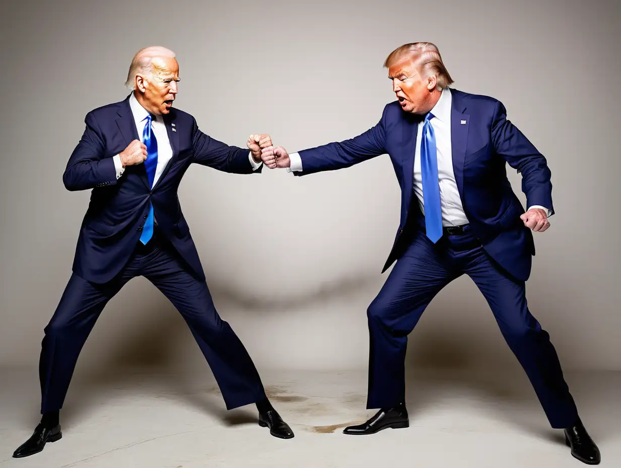 Political Rivals Donald Trump and Joe Biden Engage in Intense Debate Battle