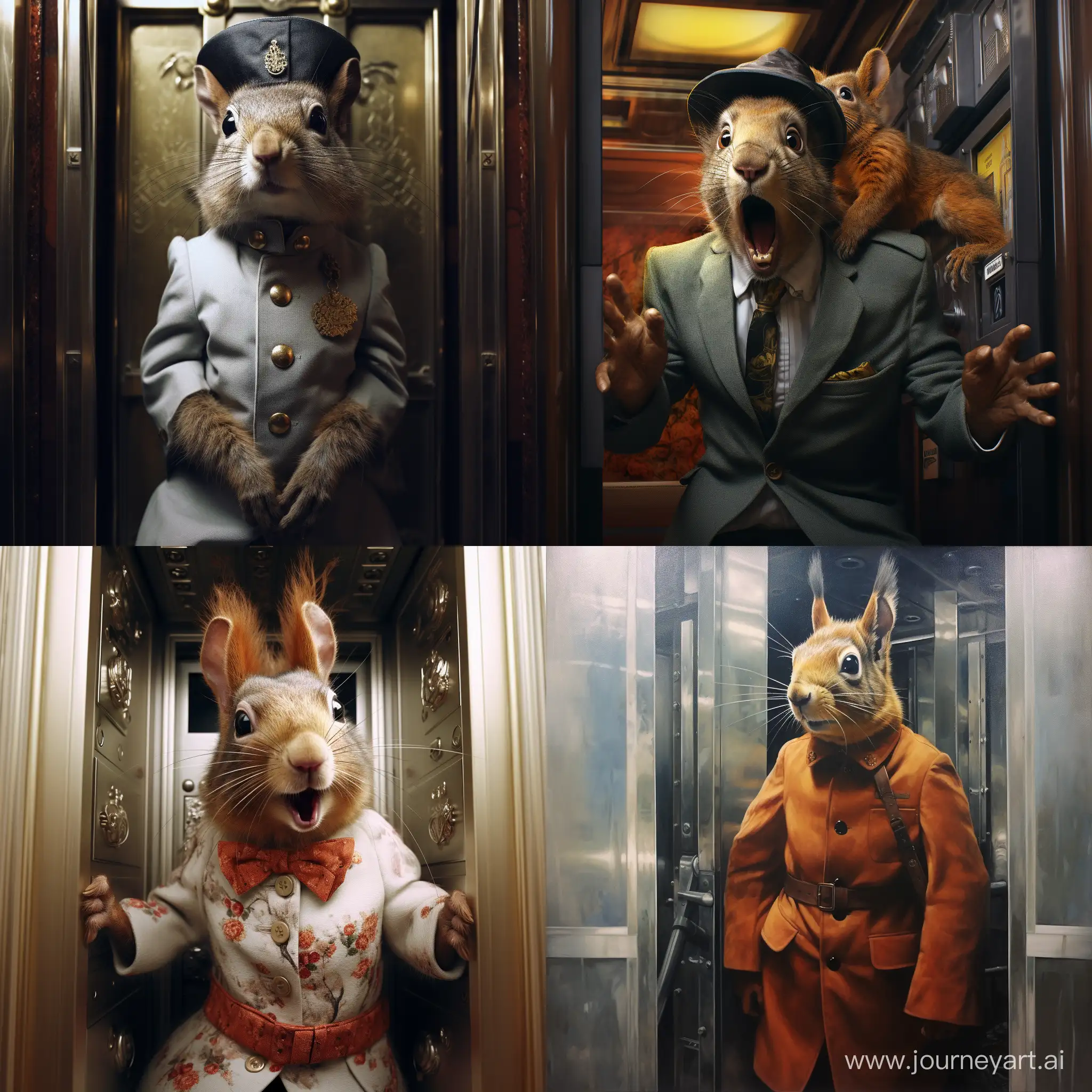 Inebriated-Elevator-Attendant-Envisions-Playful-Squirrel-Artistic-Representation