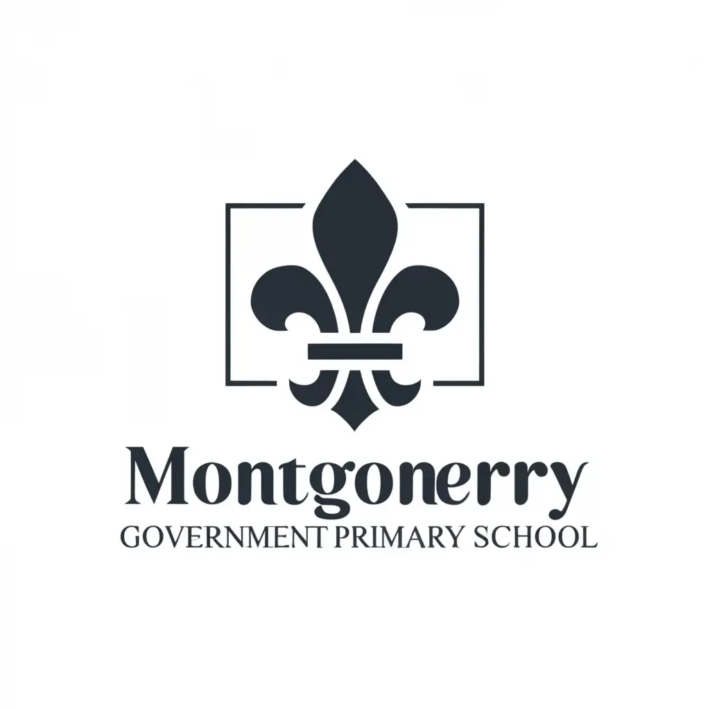 a logo design,with the text "Montgomery Government Primary School", main symbol:fleur de lis,Moderate,be used in Nonprofit industry,clear background