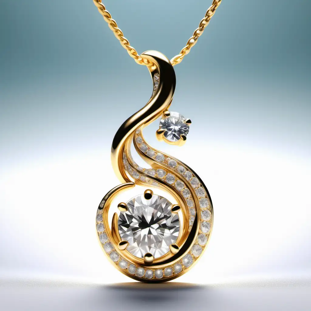 a beautiful jewelry pendant(only gold and diamonds)of Niagara Fall,water, chic, wave,small, unique, fashion, cool, ui,ux, ui/ux, website--v 4--ar 2:3
