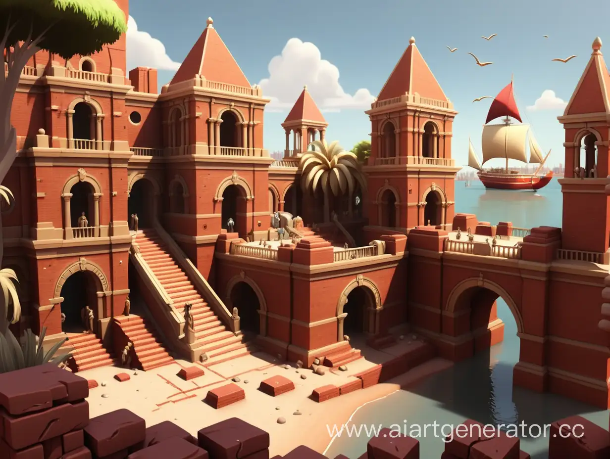Majestic-Ancient-City-of-Red-Brick-Gold-and-Diamonds-in-the-Bay