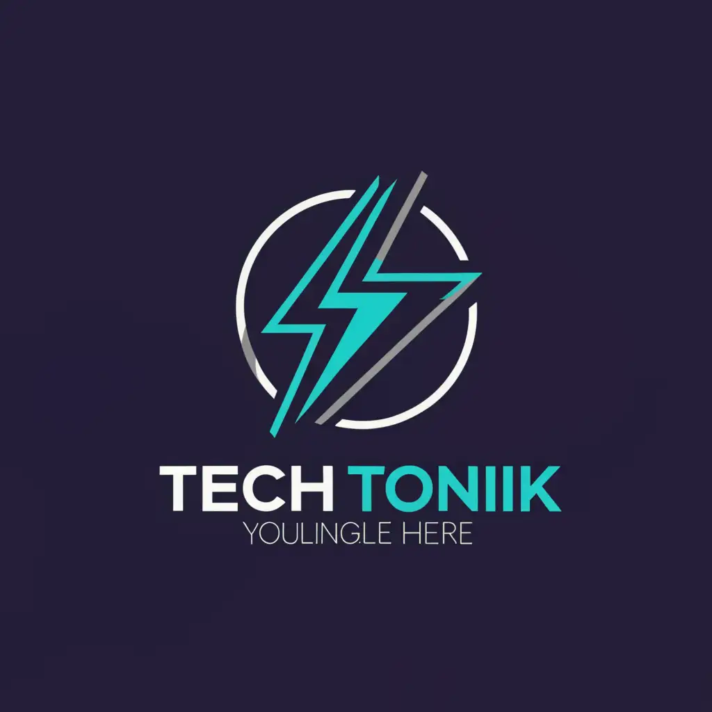a logo design,with the text "Tech Tonik", main symbol:lightning,Moderate,be used in Technology industry,clear background