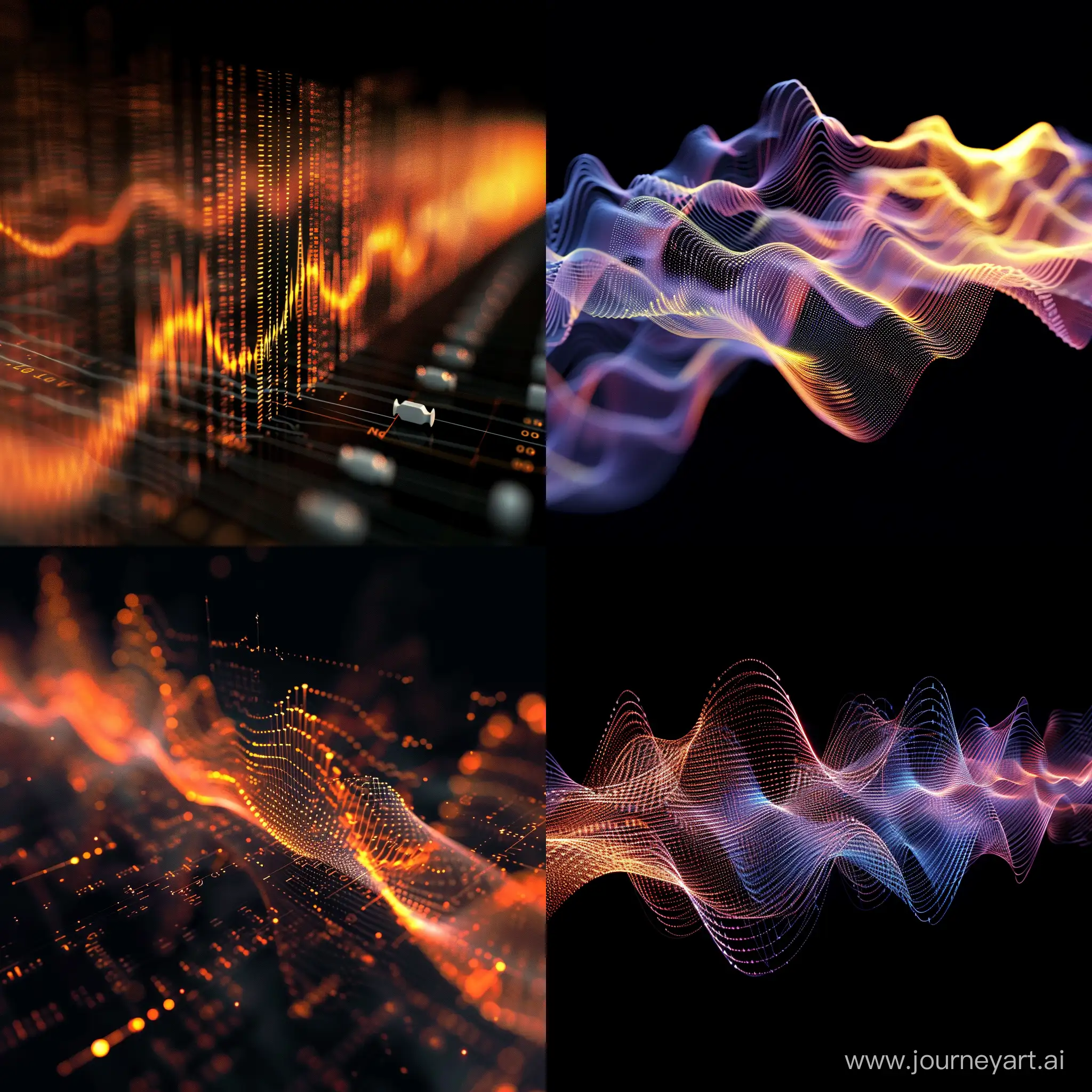 Complex audio waveform in 3D
