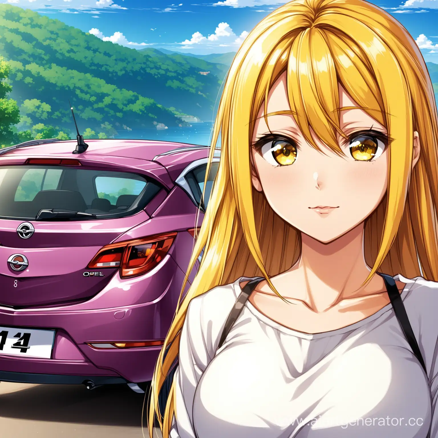 Anime-Girl-with-Opel-Astra-in-Urban-Night-Scene