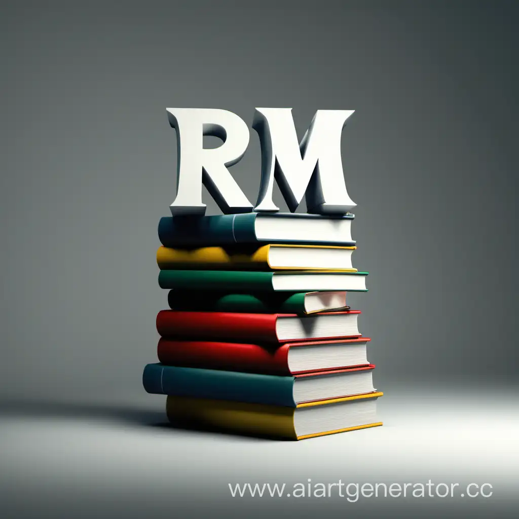 стопка книг в форме букв "RM"