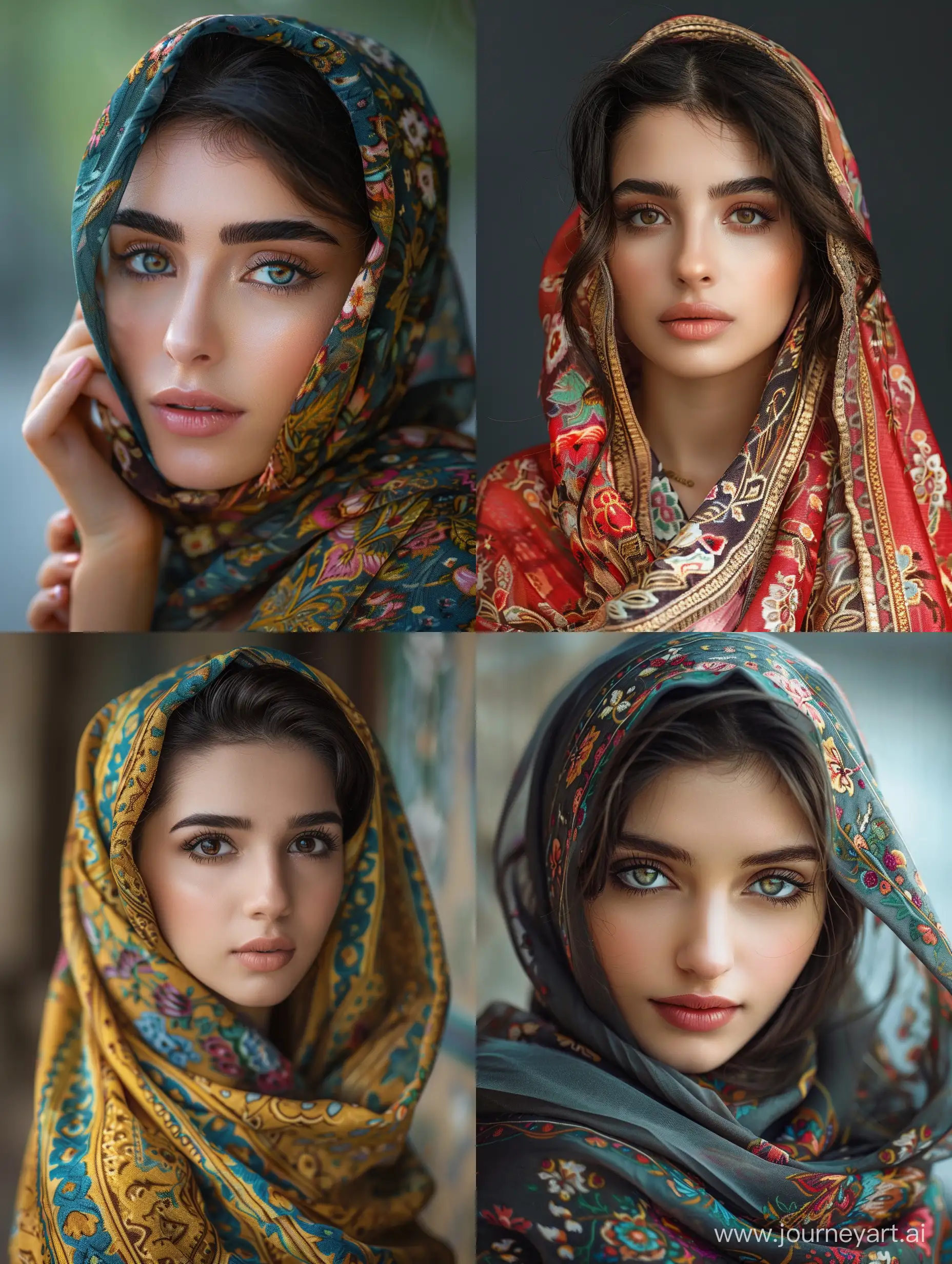 Beautiful-Persian-Girl-Standing-Directly-Facing-Camera