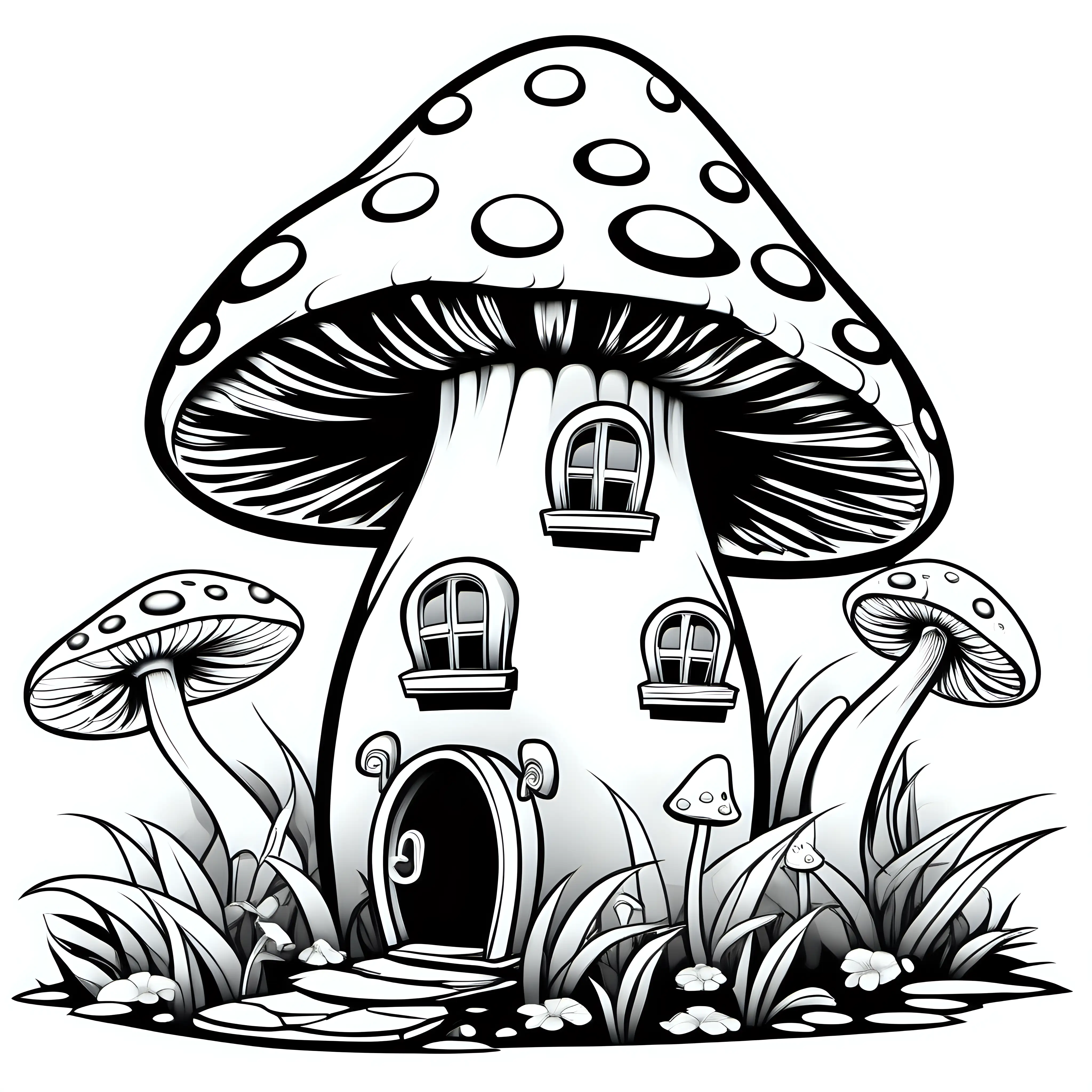 Mushrooms | Printable coloring worksheet