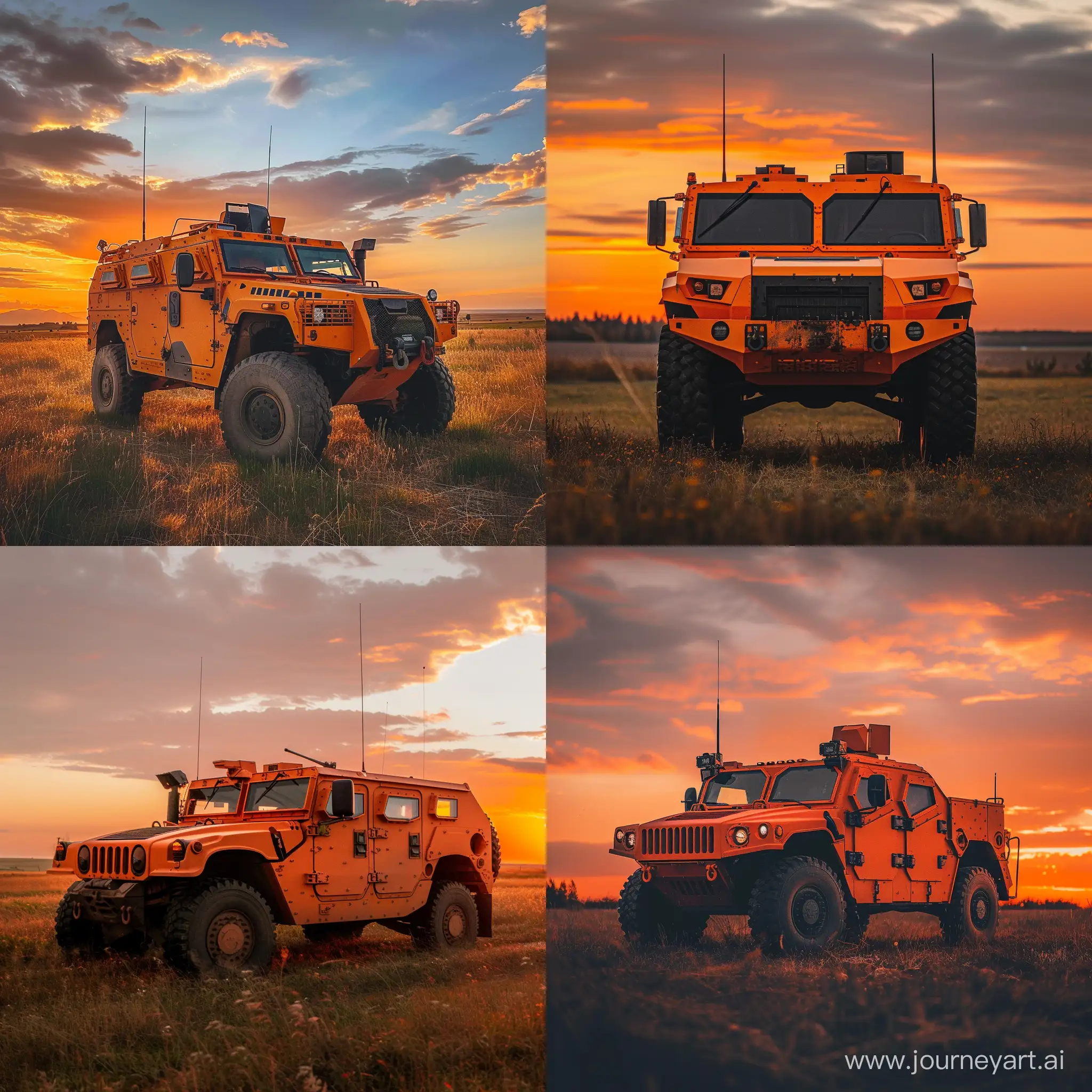 Orange-Infantry-Fighting-Vehicle-2-in-Sunset-Field