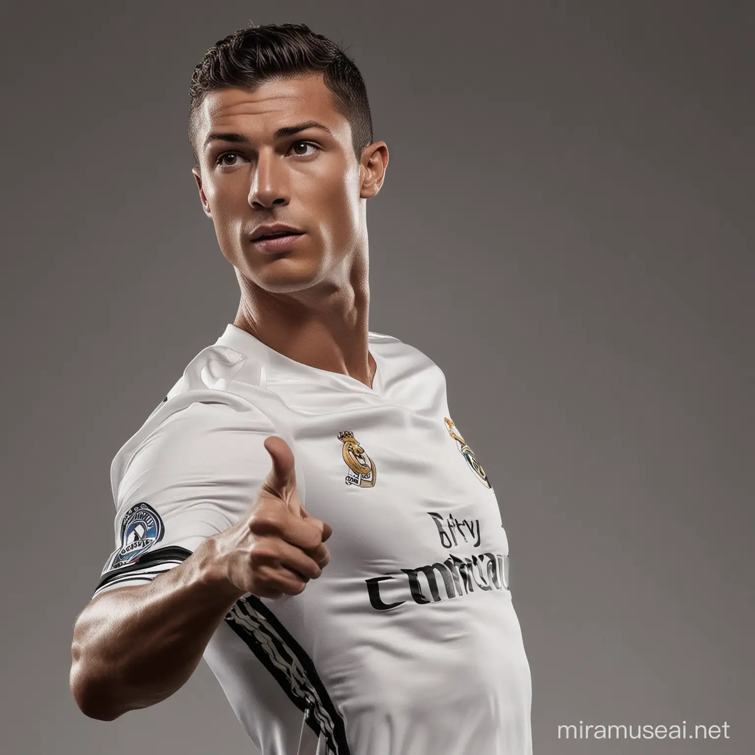 "Capture the Cristiano charisma! Channel his magnetic presence with a captivating and confident pose."
