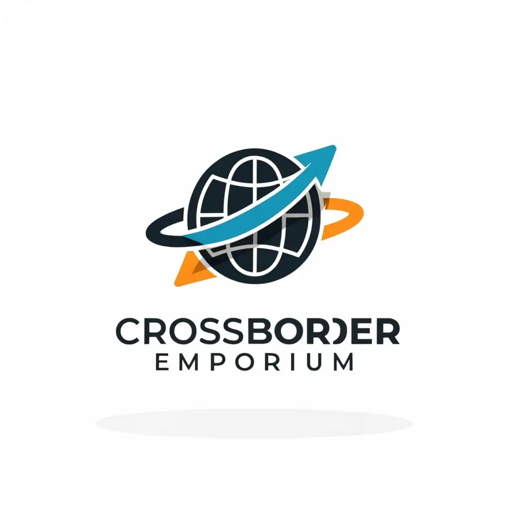 a logo design,with the text "CROSSBORDER EMPORIUM", main symbol:A globe with interconnected arrows representing global trade and exchange, encapsulating the essence of CrossBorder Emporium's import-export business.,Moderate,be used in Retail industry,clear background